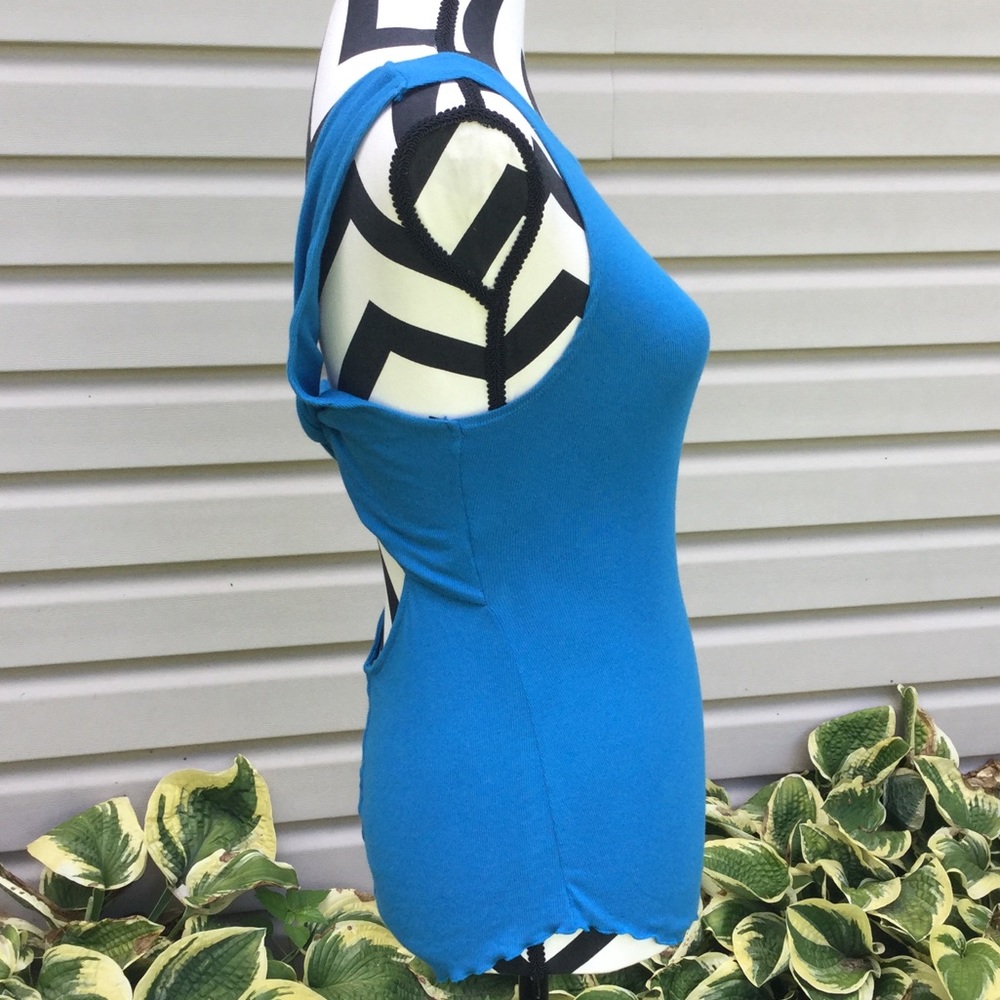 NWT Free People Blue Pfeiffer Twist Open Back Tank - Picture 7 of 8